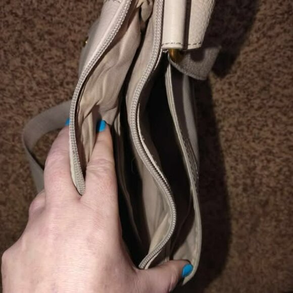 Slate gray fossil shoulder tote Crossbody Weekend Neutral Everyday Fashion Purse - Picture 10 of 14